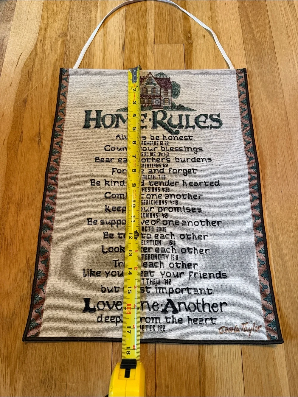 EUC Home Rules Wall Hanging with Bible verses